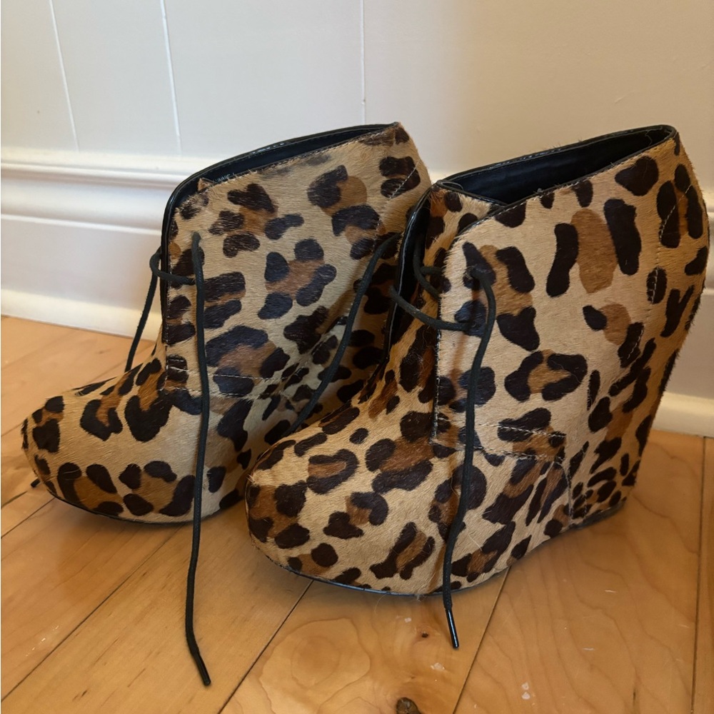 Steve Madden Leopard Print Wedge Heels